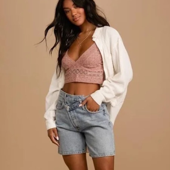 Free People Carina Bralette Size Medium Desert Rose - Picture 1 of 11